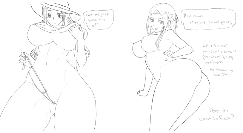 Anime Etti with a pencil