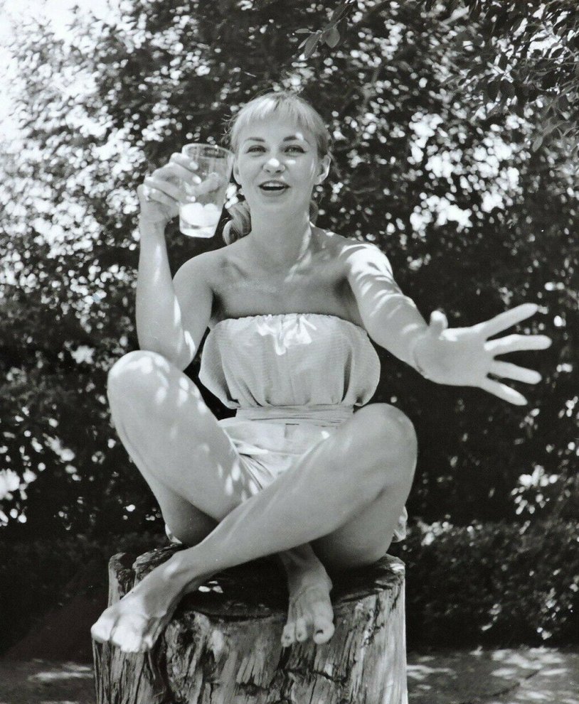 Joan Woodword in a swimsuit