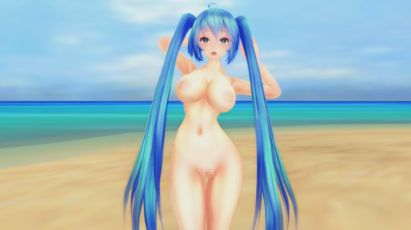 Naked pussy in the MMD pool