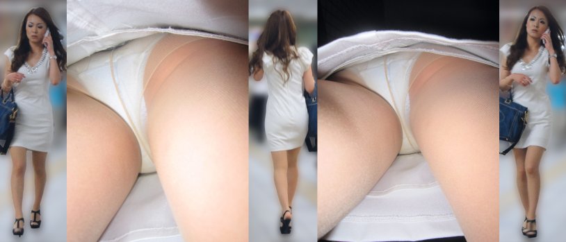 Pantyhose under the skirt of voyeurism