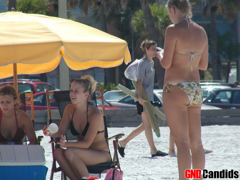 On the beach in bikini