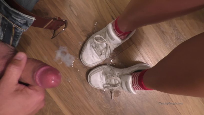Cum in the sneakers of a girlfriend