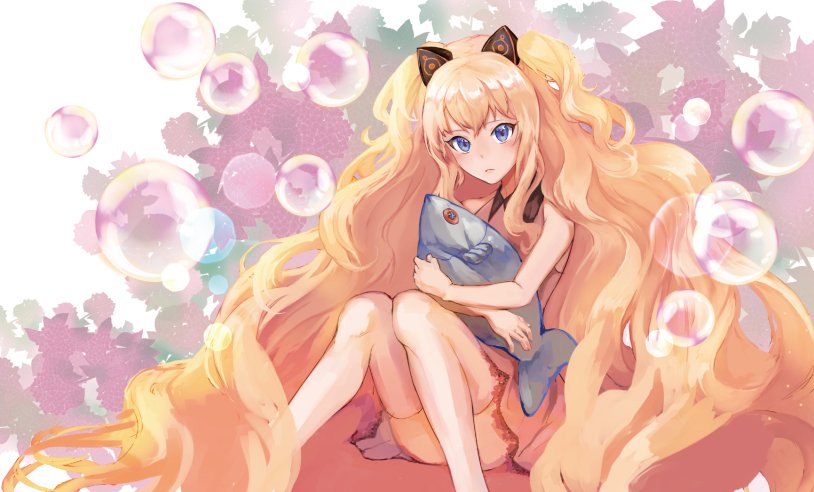 Anime girl blonde with blue eyes