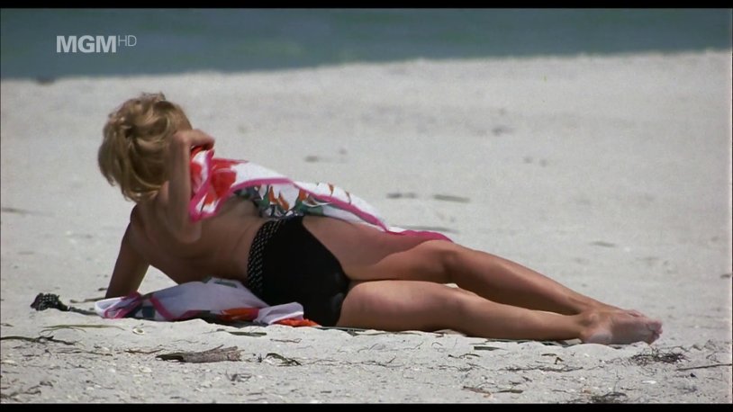 Jessica Lang in his youth in a swimsuit