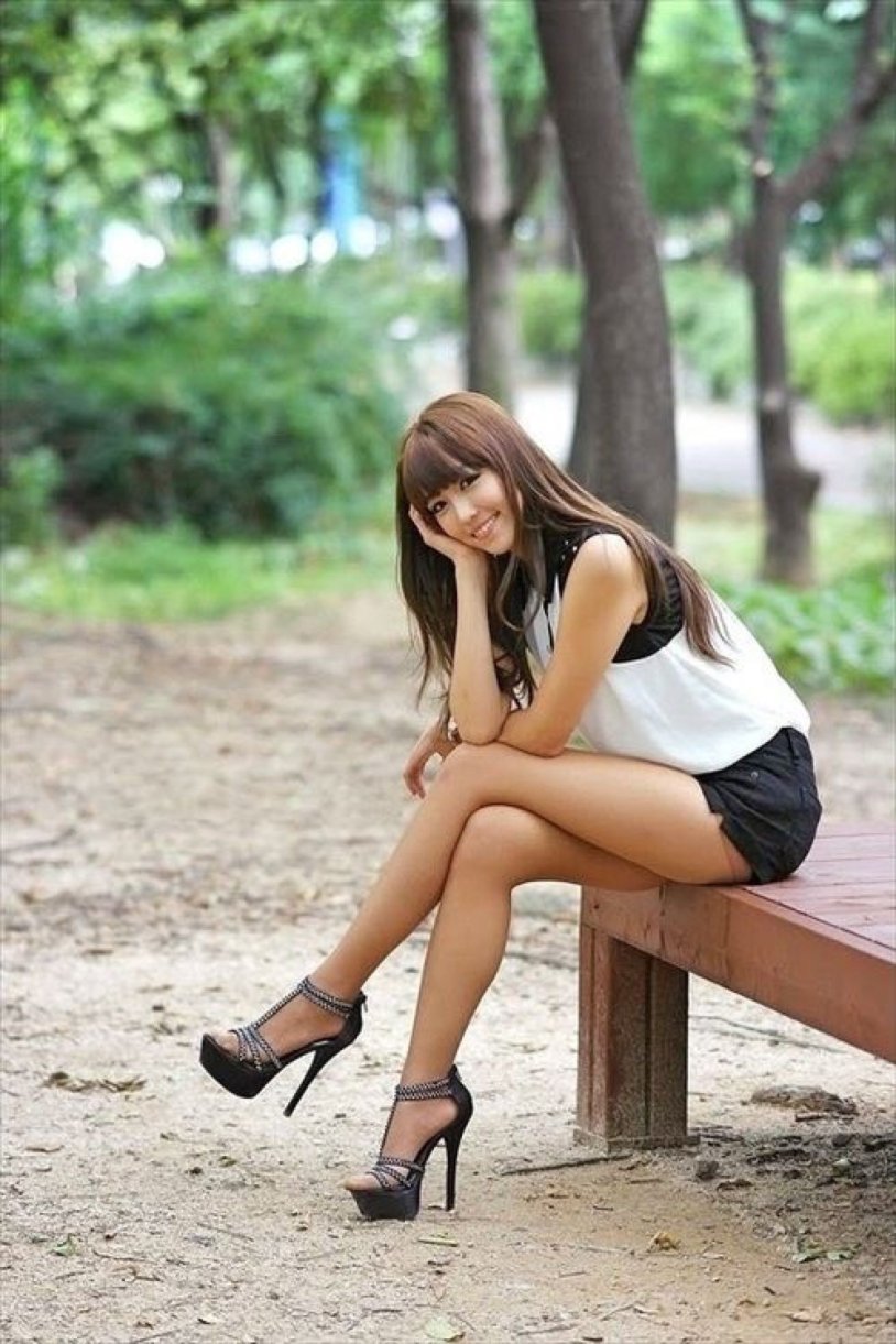 Beautiful girls on a bench