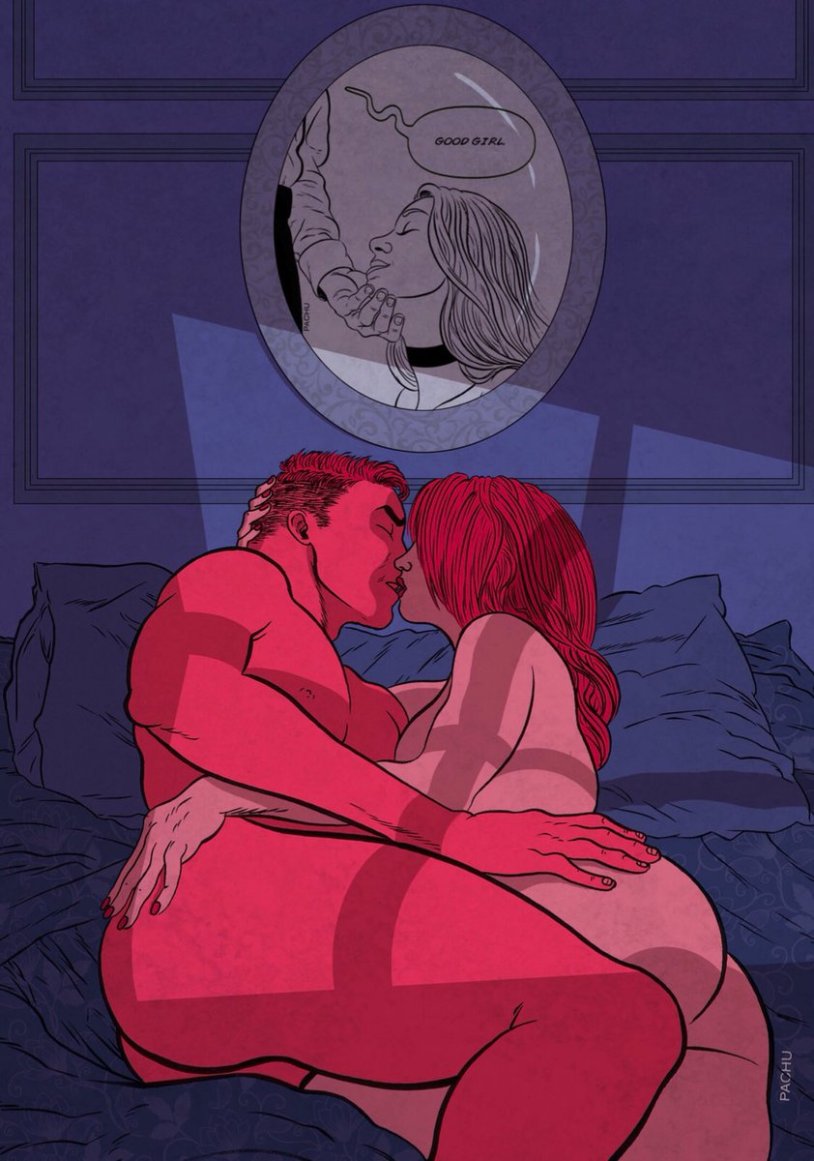 Erotic drawings in the car Pachu