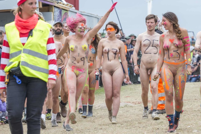 Naked girls on Roskilde Naked Run Festival
