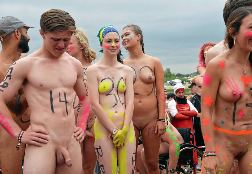 Guys naked at the festival