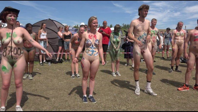 Naked girls at the music festival