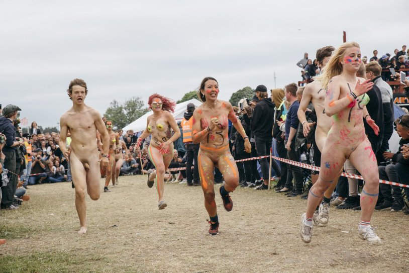 Naked nudists at festivals