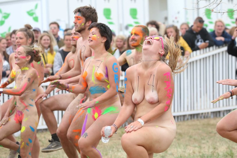 Naked girls at the music festival