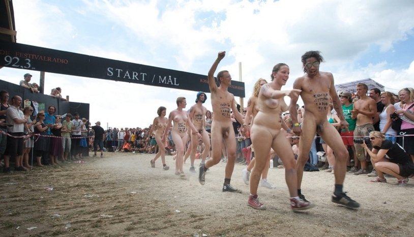 Naked race at the Festival in Denmark