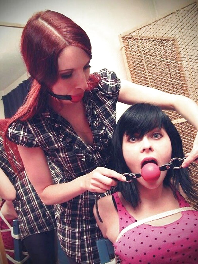 Related girls with gag