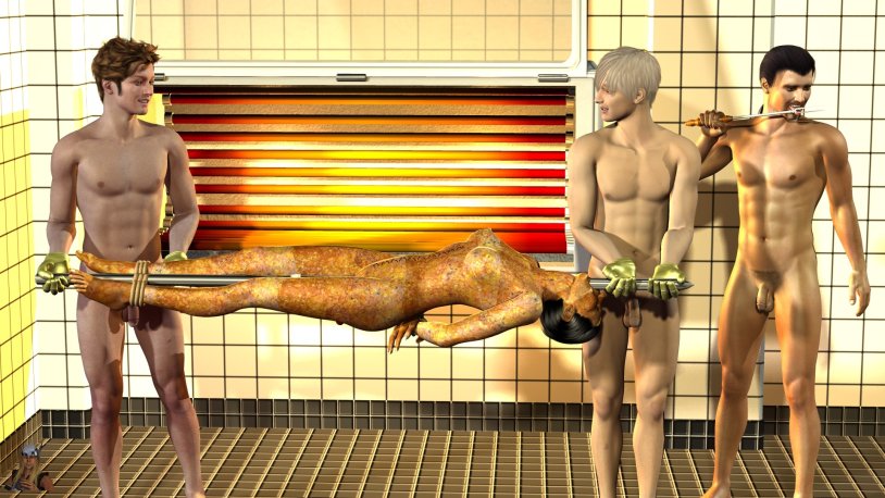 Slot -bearer praying naked