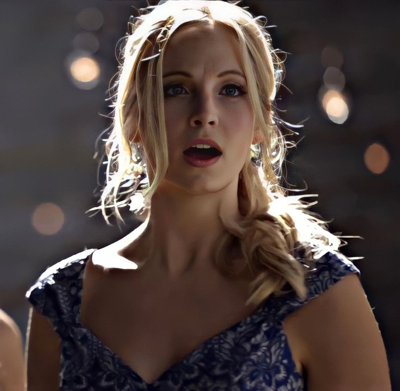 Caroline Forbes in a dress