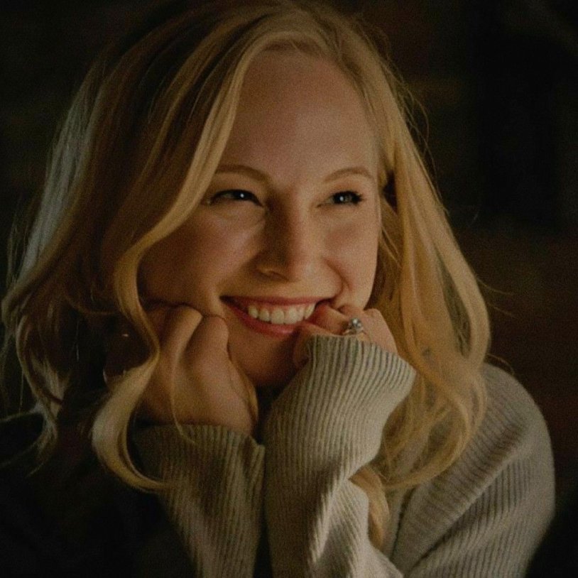 Caroline Forbes smiles