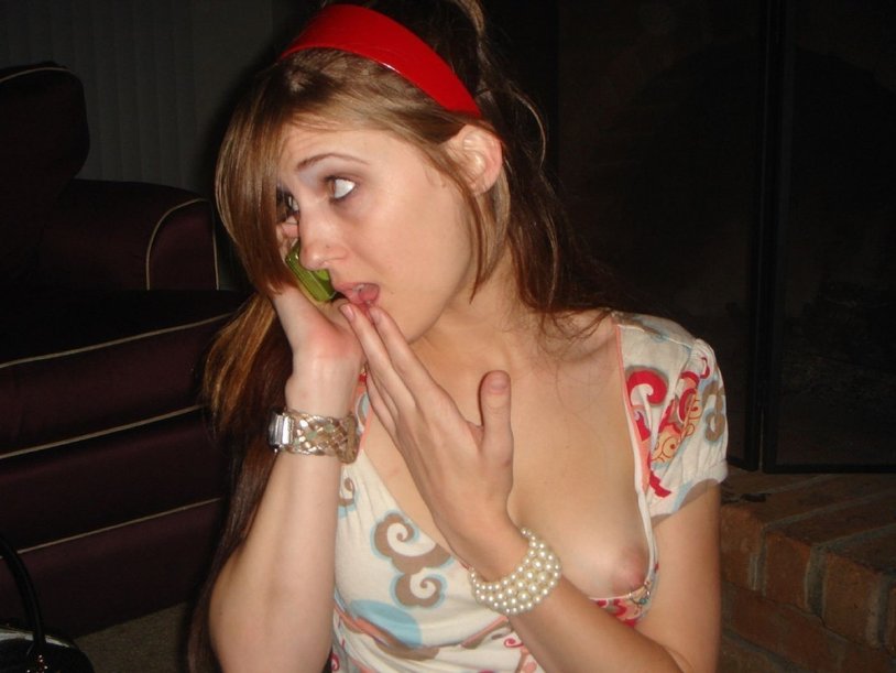 Young girls lit their breasts