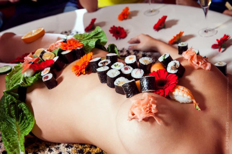 Sushi on the girl