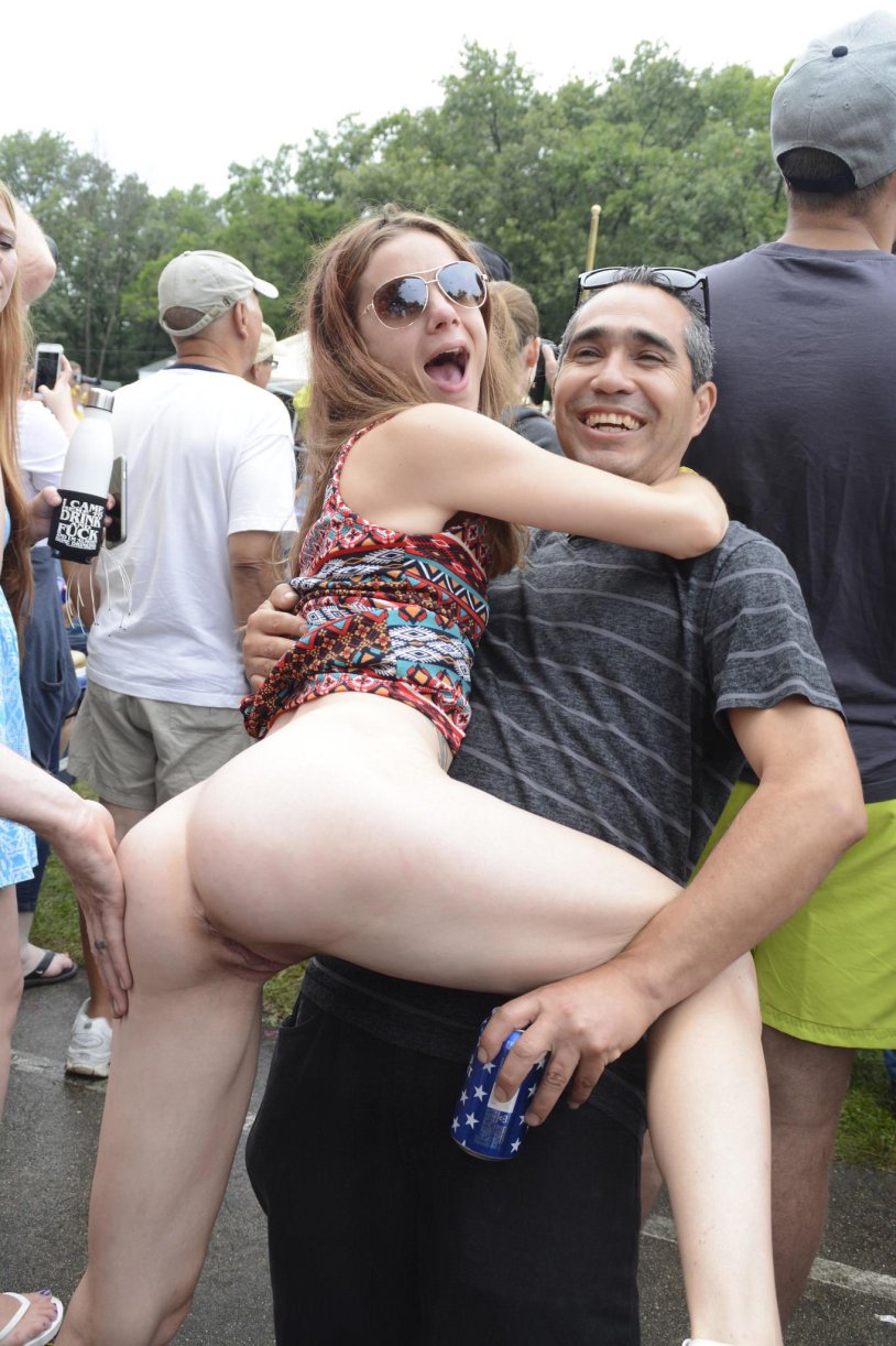 Touching boobs in public