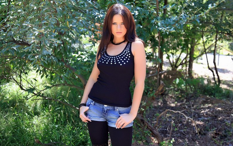 Anne Angel in shorts