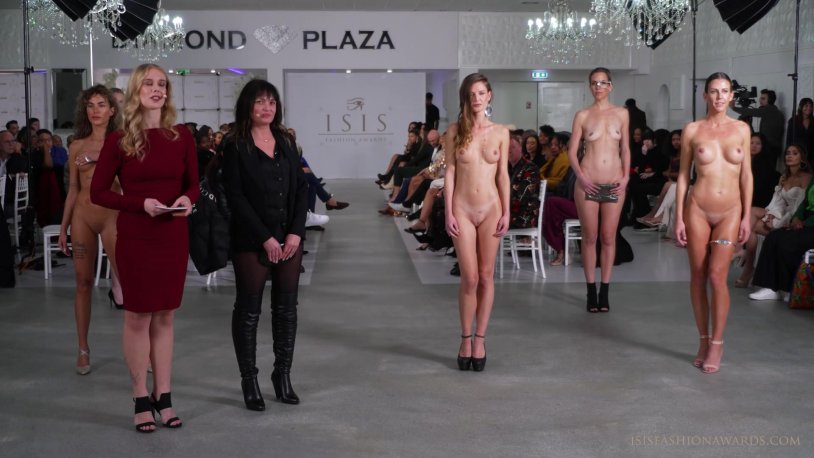 Naked women on the catwalk