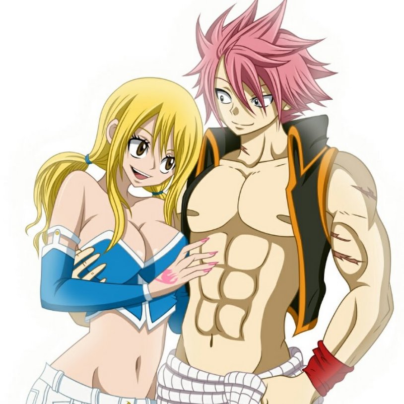 Naked Natsu Gray and Lucy