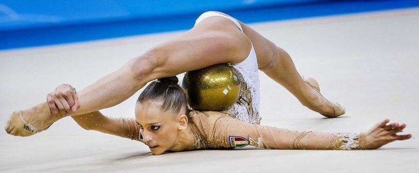 Rhythmic gymnastics of the girl
