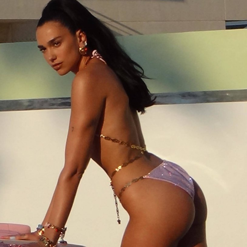 Dua linden in a swimsuit