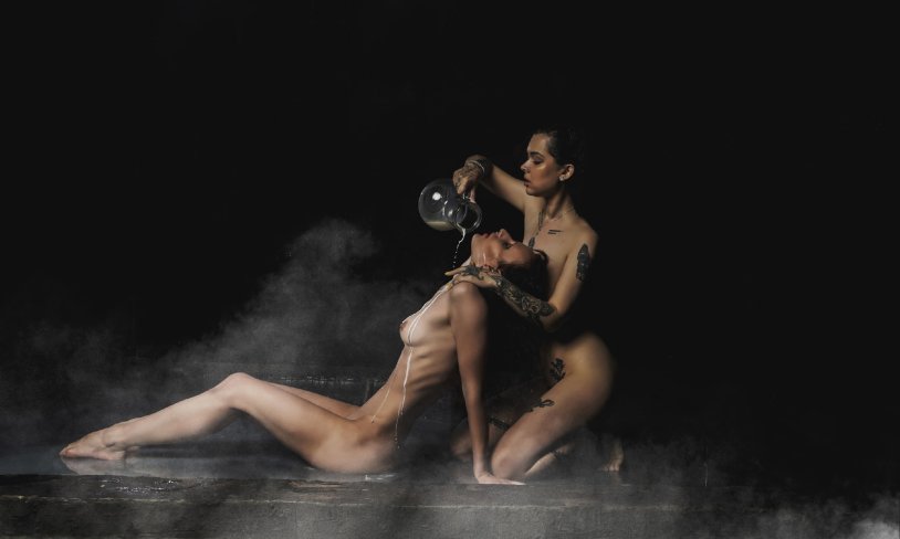 Photoshoot with flour