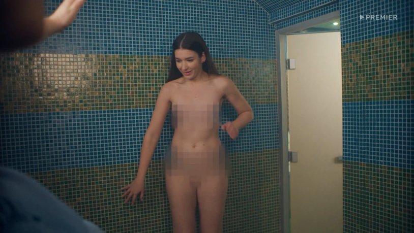 Naked Ekaterina Klimova in the pool