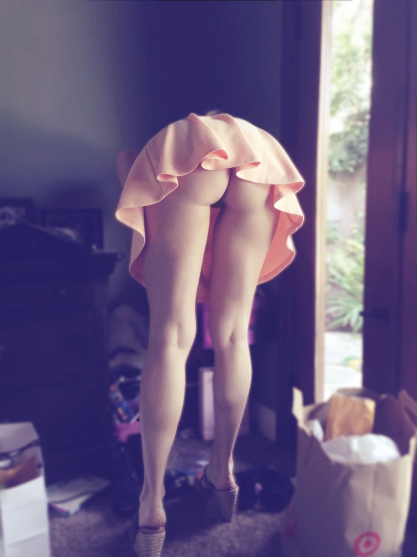 Backs of girls under the dress