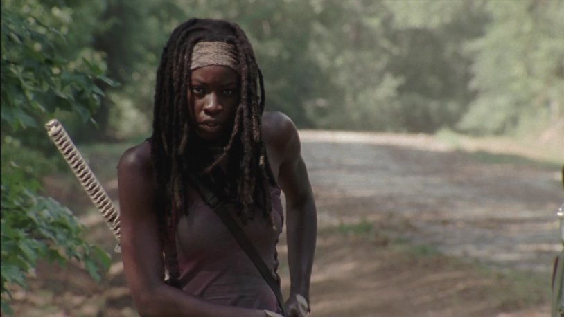 Danai Gurira with long hair