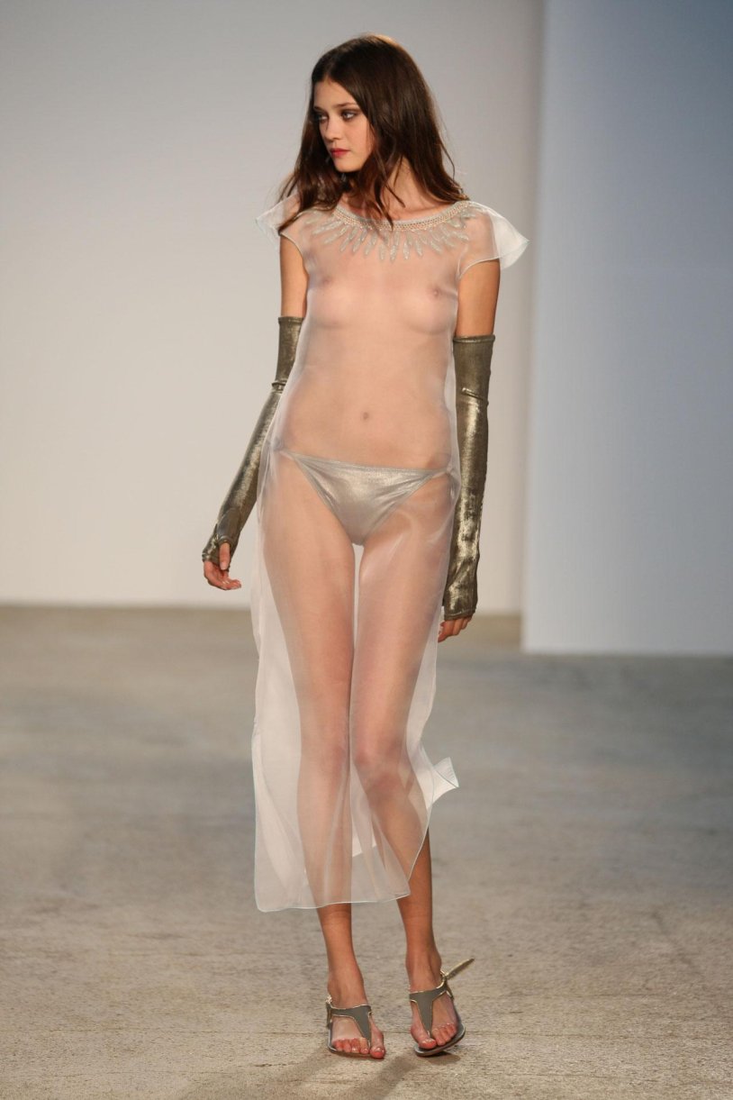 Naked Asian at the fashion show