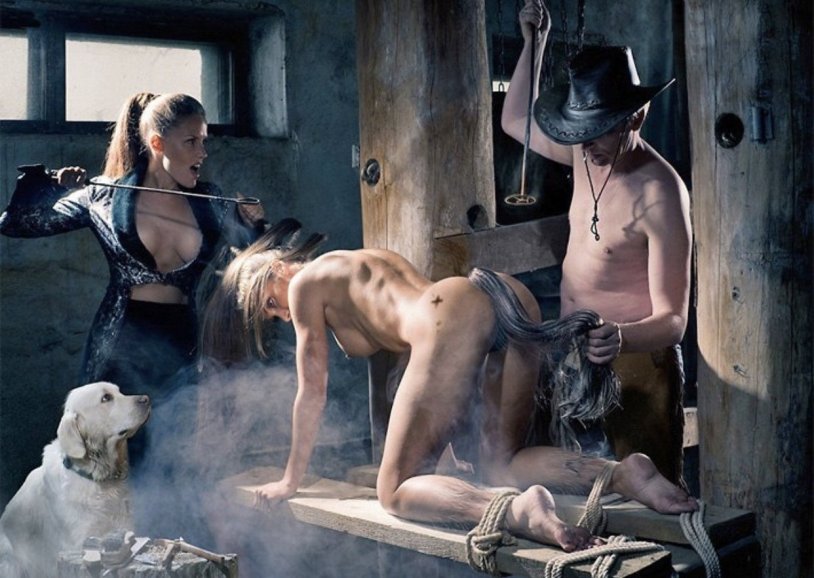 Naked girls-dogs BDSM