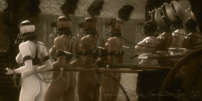 BDSM Ponygerl on the street herd