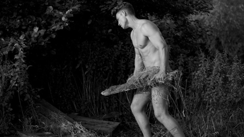 Naked men in nature