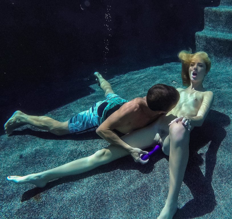 Underwater filming of girls