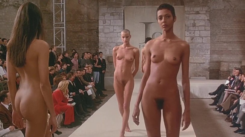 Naked women go to the catwalk