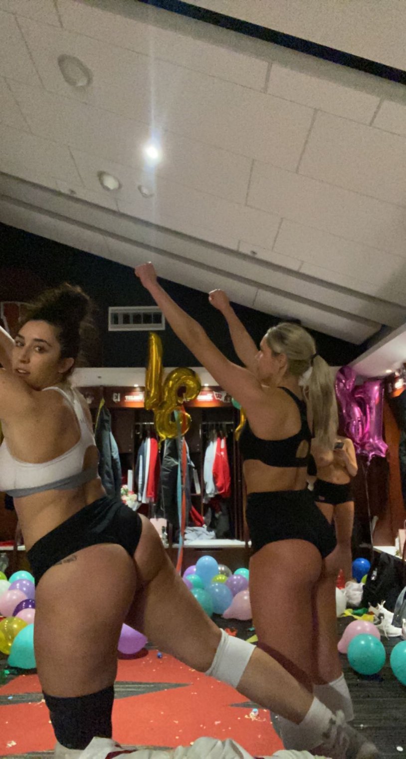 Wisconsin volleyball of a woman drain