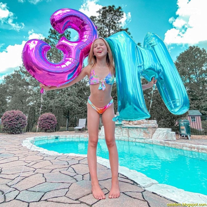 Milana Nekrasova in a swimsuit