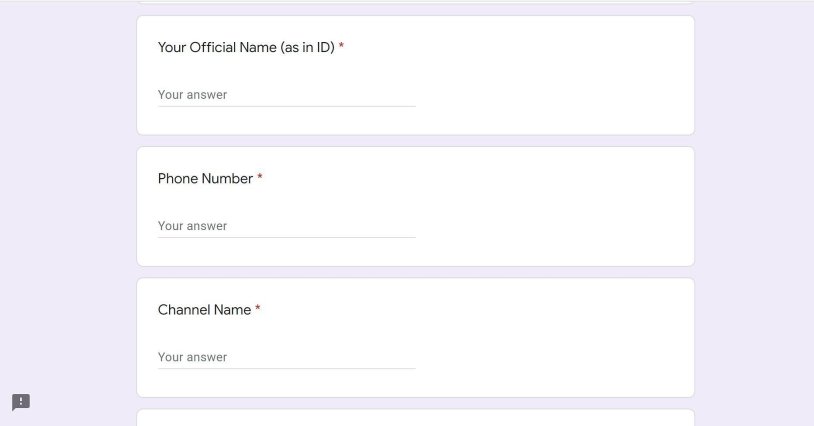 Form of registration