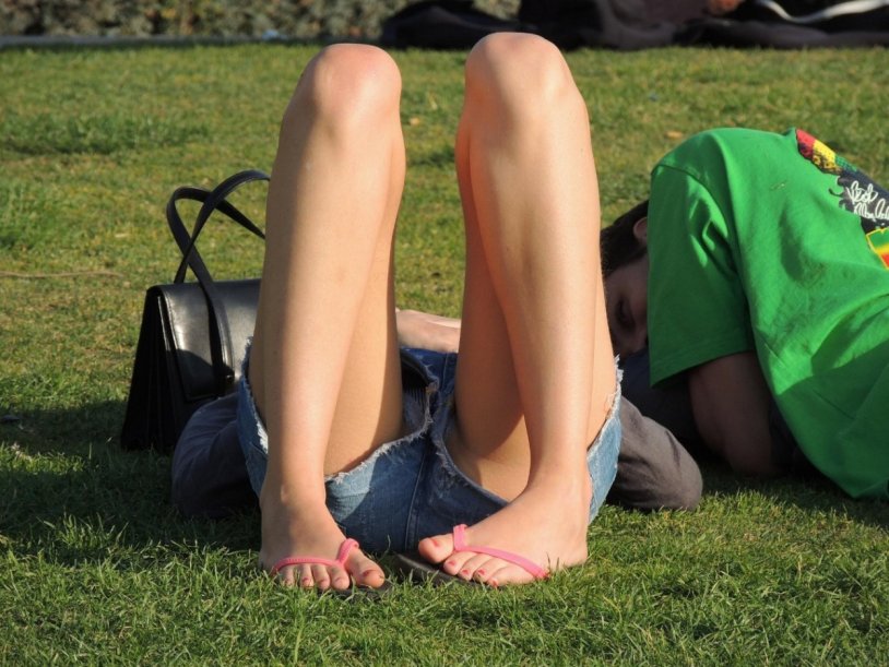 It can be seen from under shorts