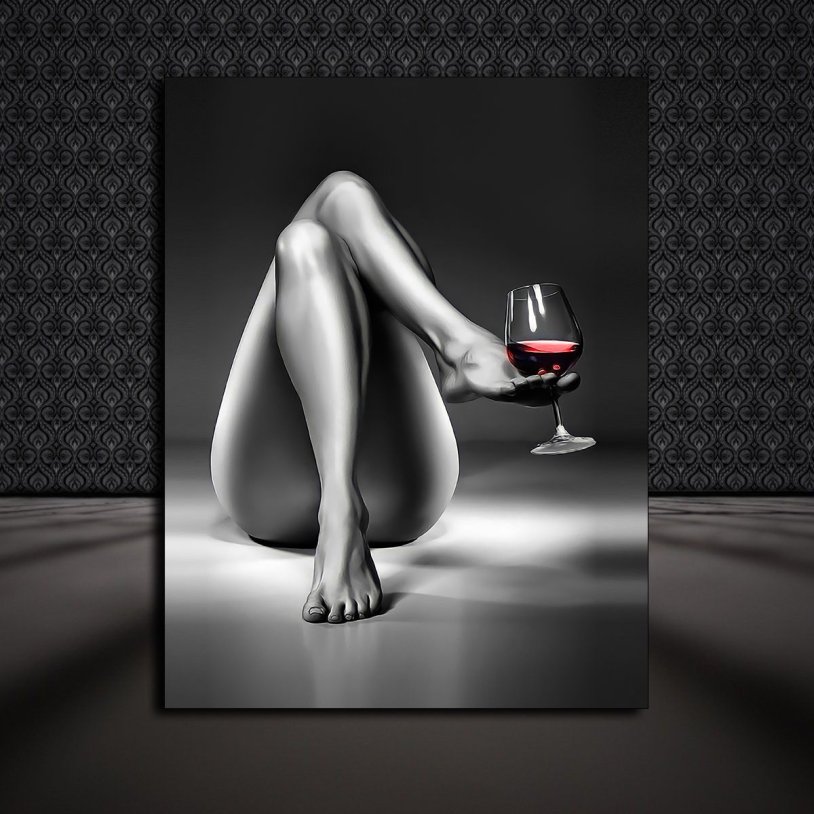 Picture on the numbers glass of wine