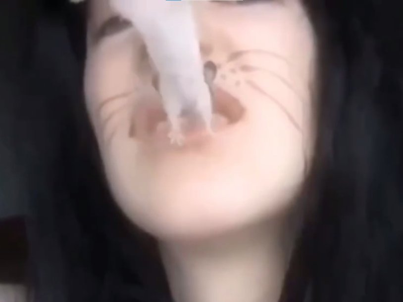 The girl swallowed living