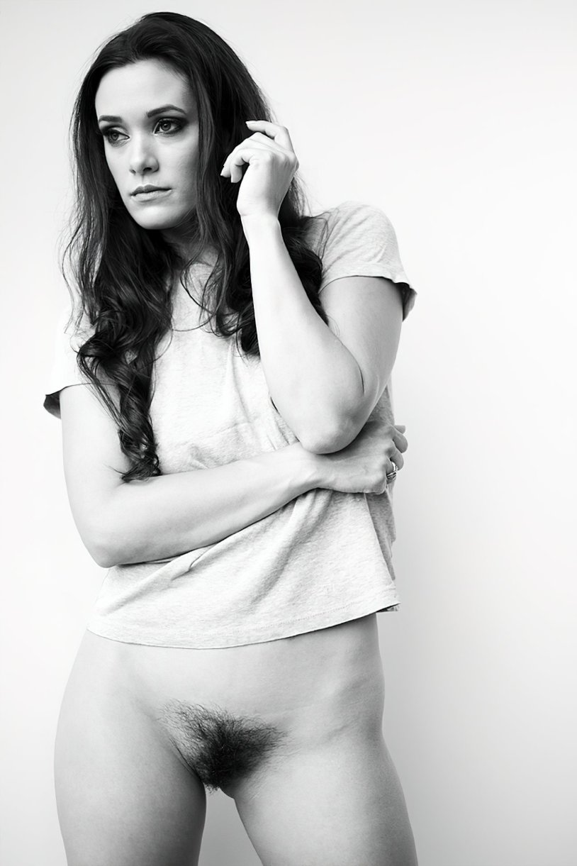 Natural hairy brunette