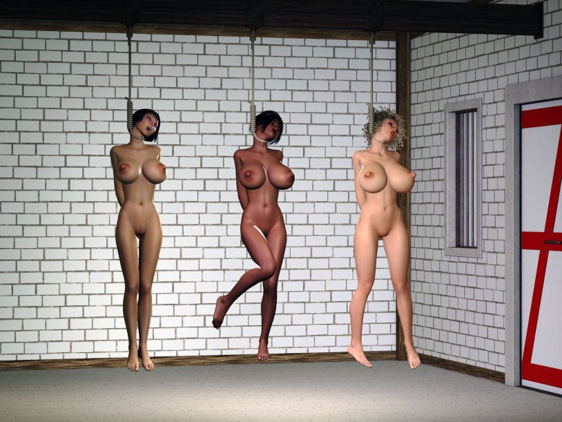 Naked hanged women 3d