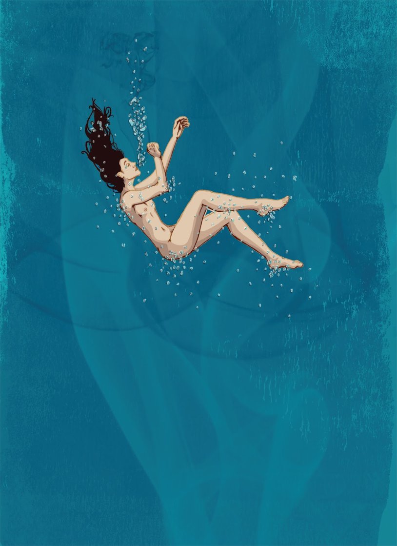 Erotic drowning of a girl
