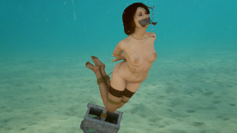 Erotic drowning of a girl