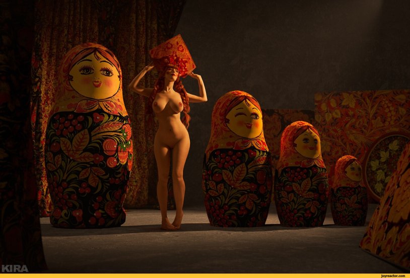 Naked Russian nesting dolls