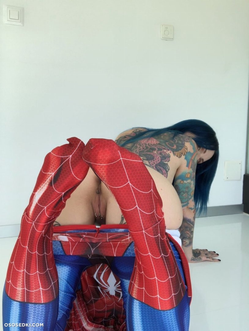 Naked man spiderman cosplay